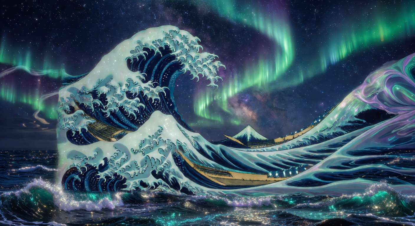 波とオーロラ